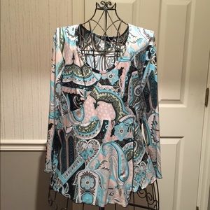 Paisley Print Dress Blouse